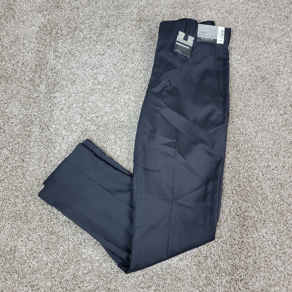 NWT Louis Raphael Tailored Skinny Fit Stretch‎ Mens 29x30 Solid Black Pants